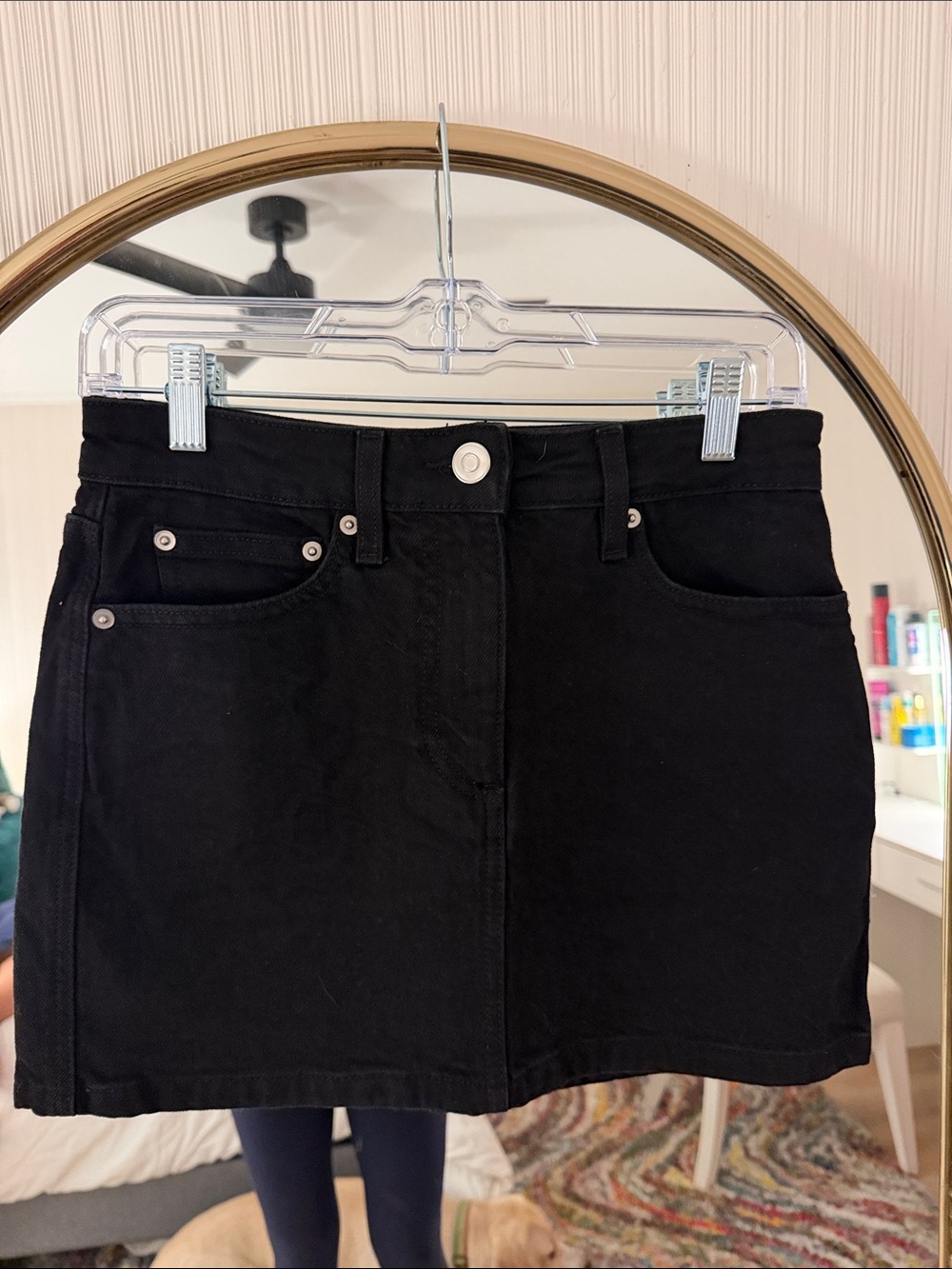 Gianni Bini Black Mini Denim Skirt